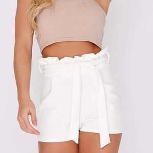 White paper bag shorts